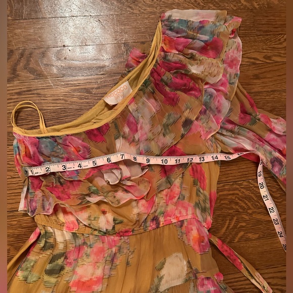 Rococo Sand Avar Yellow Floral One-Shoulder Ruffle Dress NWT - Picture 11 of 14